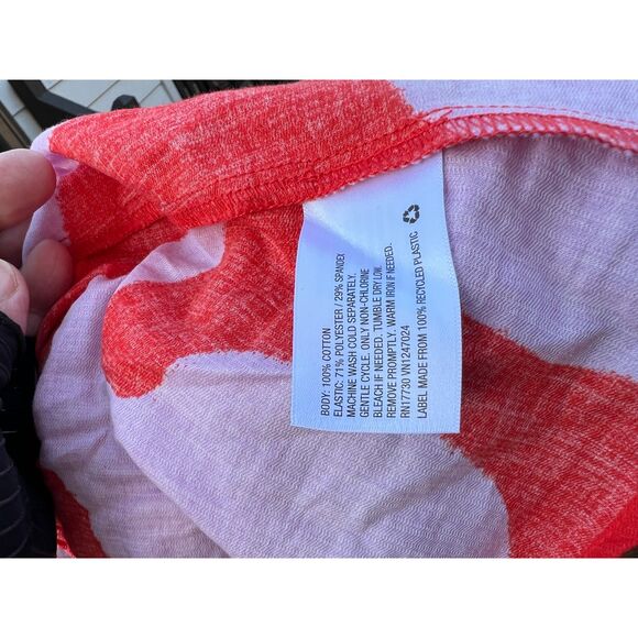 Ava & Viv Smocked Peplum Plus Size Top, Orange/Pink - Picture 5 of 6